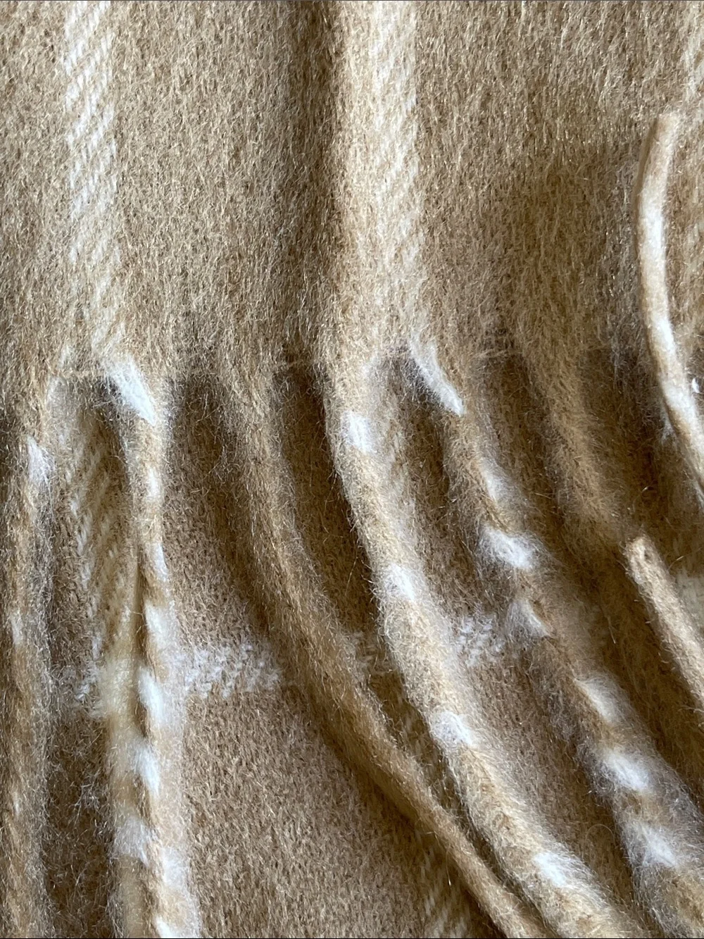 Dior Beige and White Windowpane Scarf vintage Japan